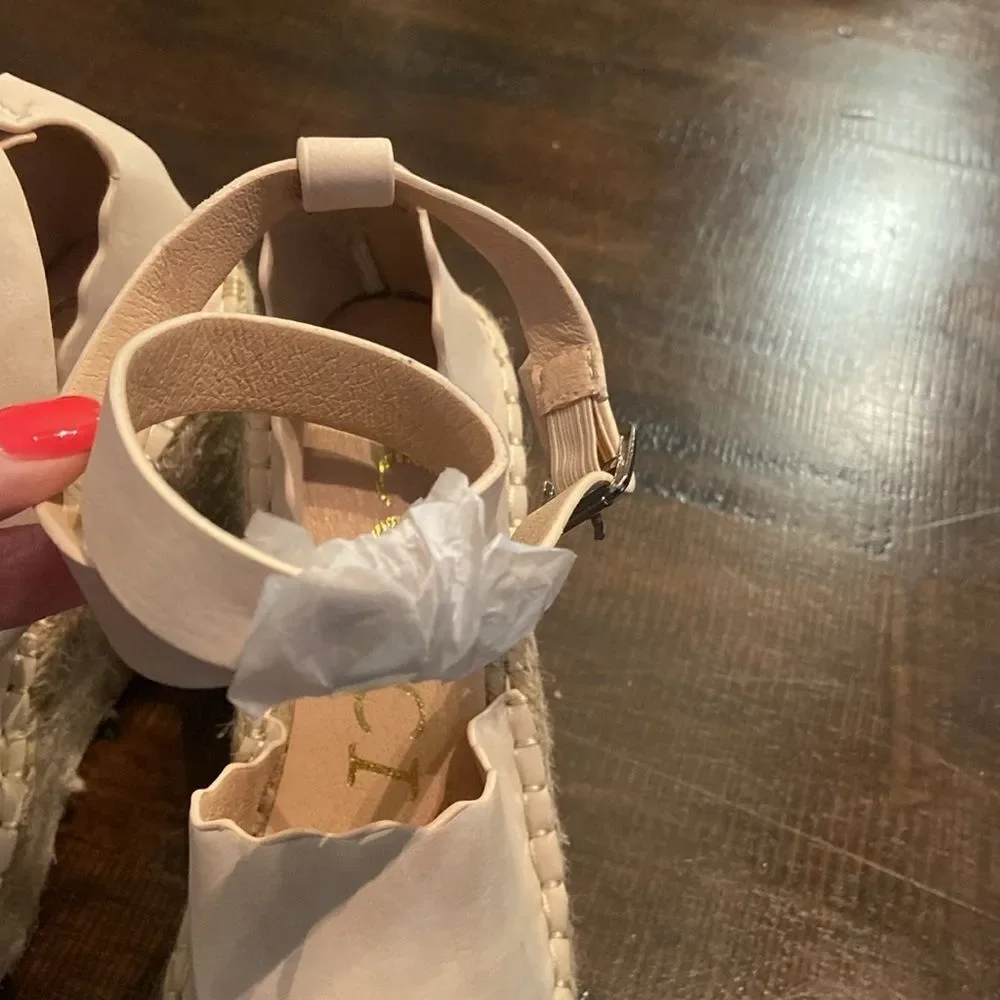 CCOCCI Cream Espadrille Jade Shoes with Ankle Strap